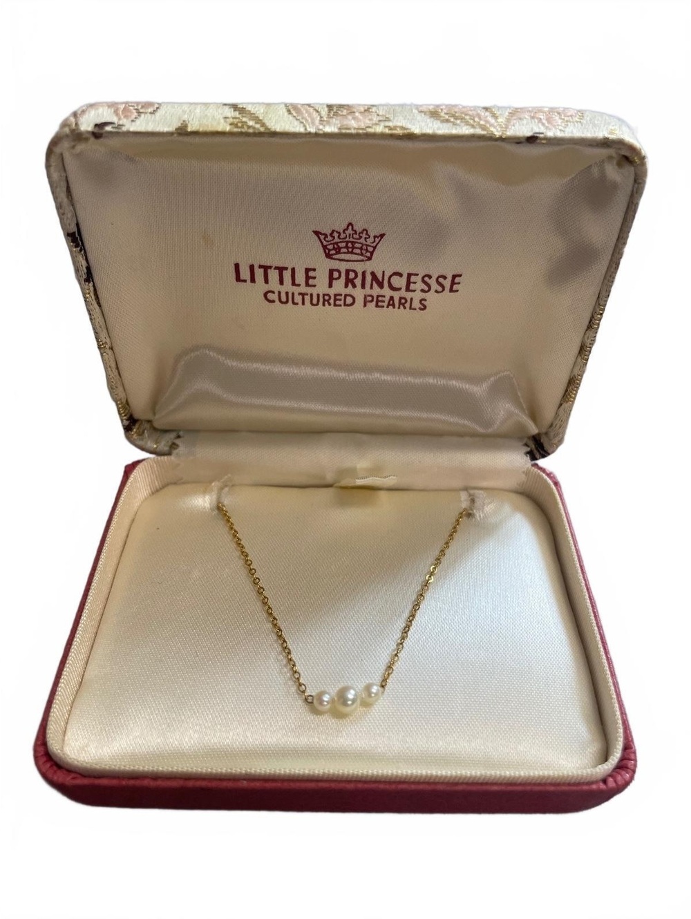 Vintage Little Princess 14 Kt gold pearl child’s necklace